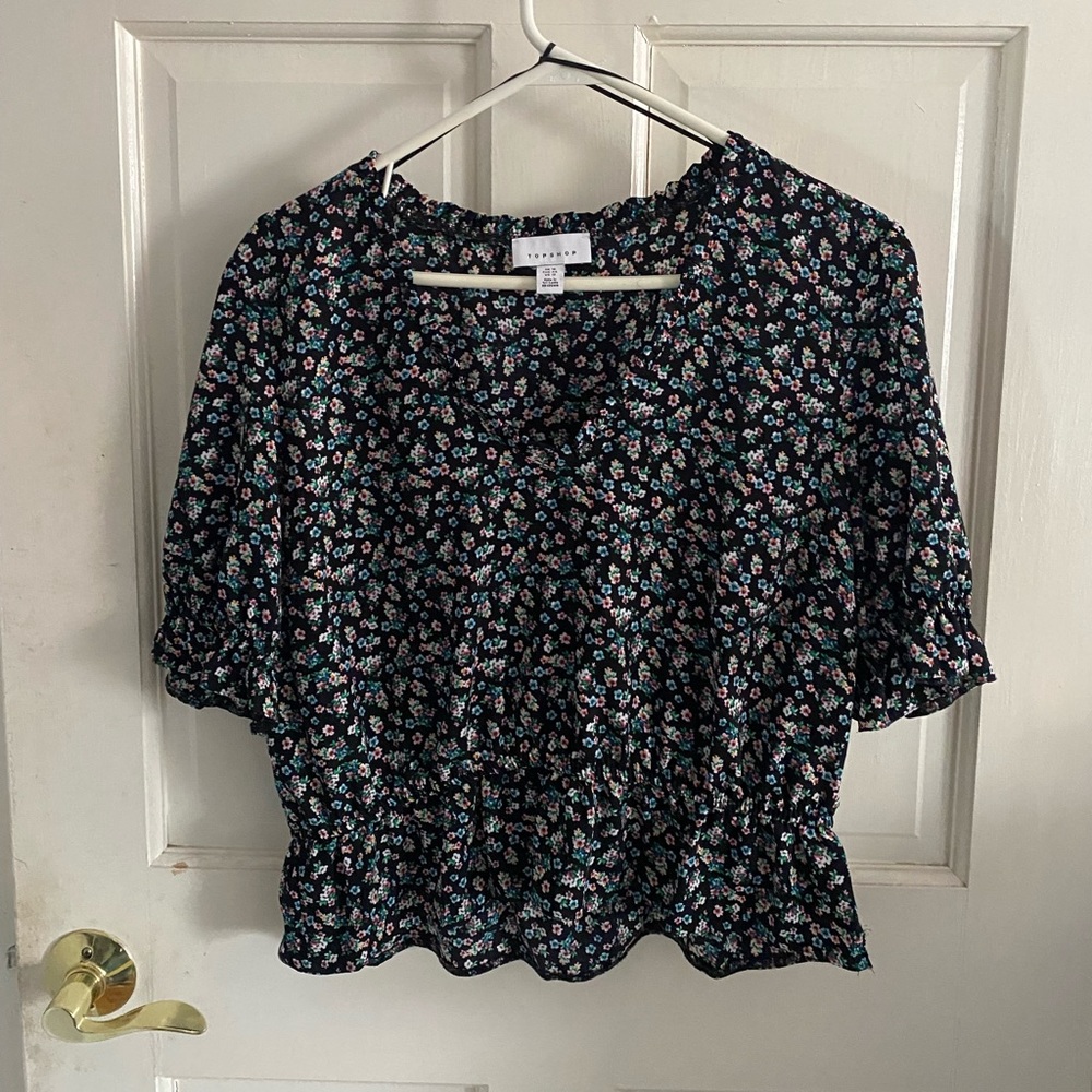 Topshop Morgan Printed Blouse - sz 12